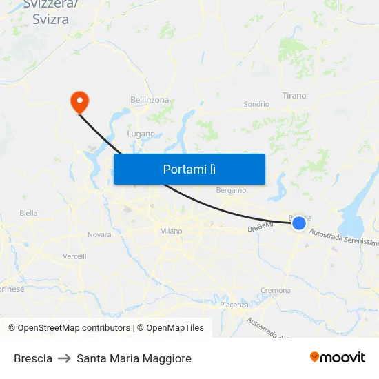 Brescia to Santa Maria Maggiore map