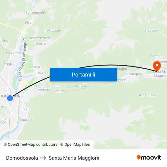 Domodossola to Santa Maria Maggiore map