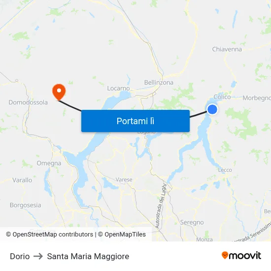 Dorio to Santa Maria Maggiore map