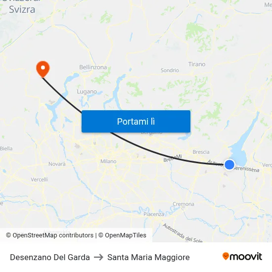 Desenzano Del Garda to Santa Maria Maggiore map