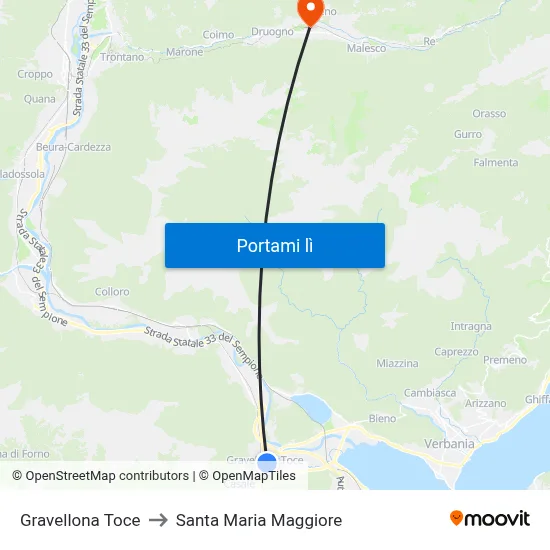 Gravellona Toce to Santa Maria Maggiore map