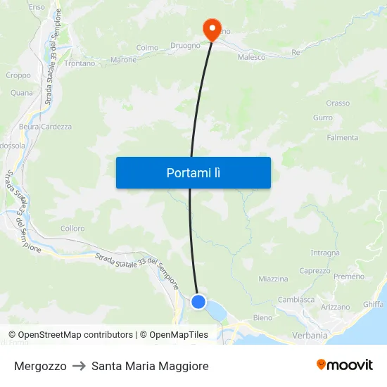 Mergozzo to Santa Maria Maggiore map