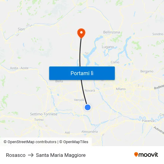 Rosasco to Santa Maria Maggiore map