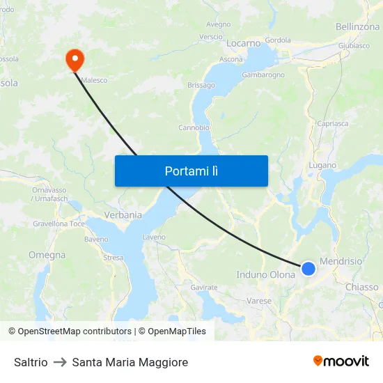 Saltrio to Santa Maria Maggiore map