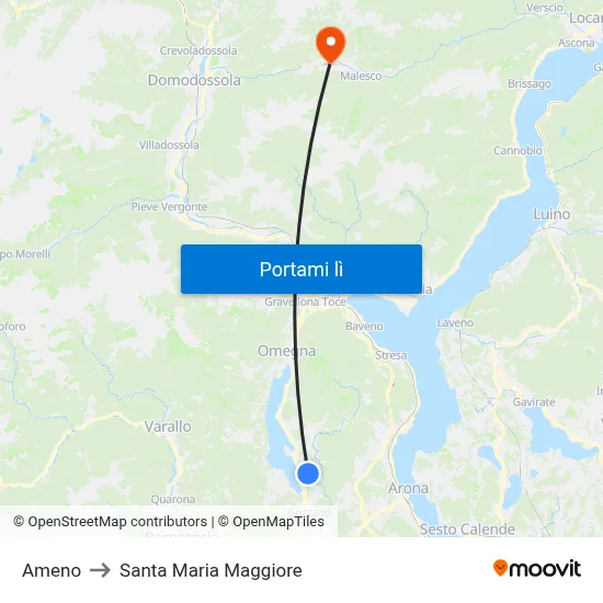 Ameno to Santa Maria Maggiore map