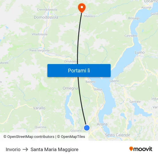 Invorio to Santa Maria Maggiore map
