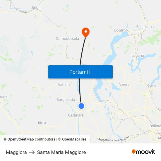 Maggiora to Santa Maria Maggiore map