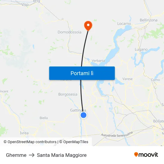 Ghemme to Santa Maria Maggiore map