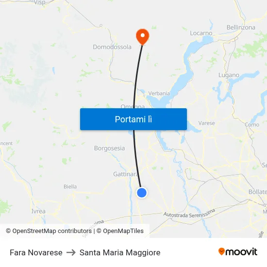 Fara Novarese to Santa Maria Maggiore map