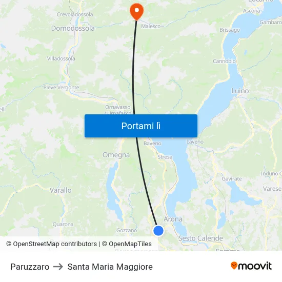 Paruzzaro to Santa Maria Maggiore map