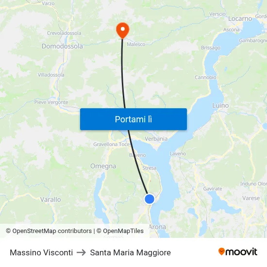 Massino Visconti to Santa Maria Maggiore map