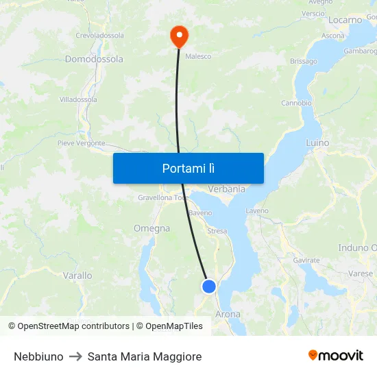 Nebbiuno to Santa Maria Maggiore map