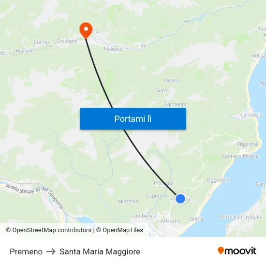 Premeno to Santa Maria Maggiore map