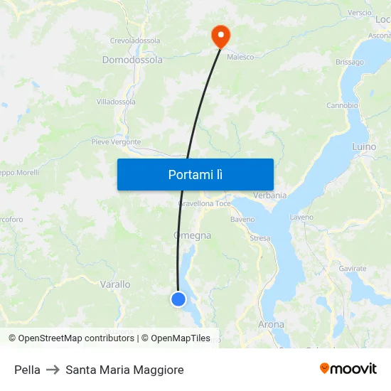 Pella to Santa Maria Maggiore map