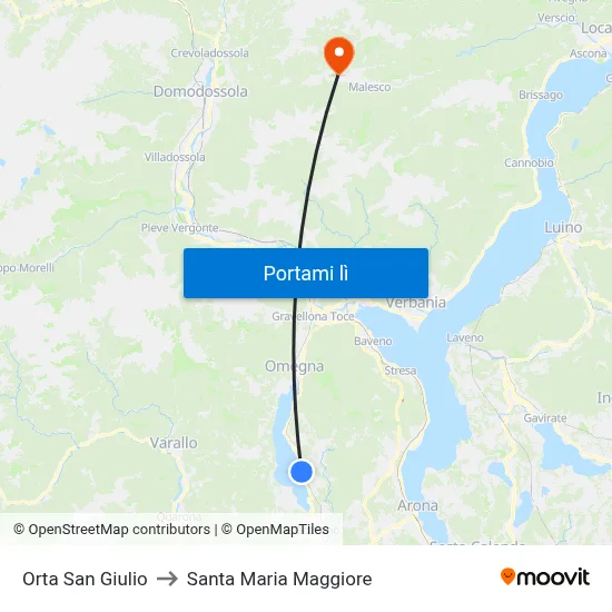 Orta San Giulio to Santa Maria Maggiore map