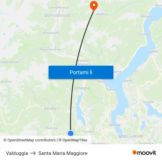 Valduggia to Santa Maria Maggiore map