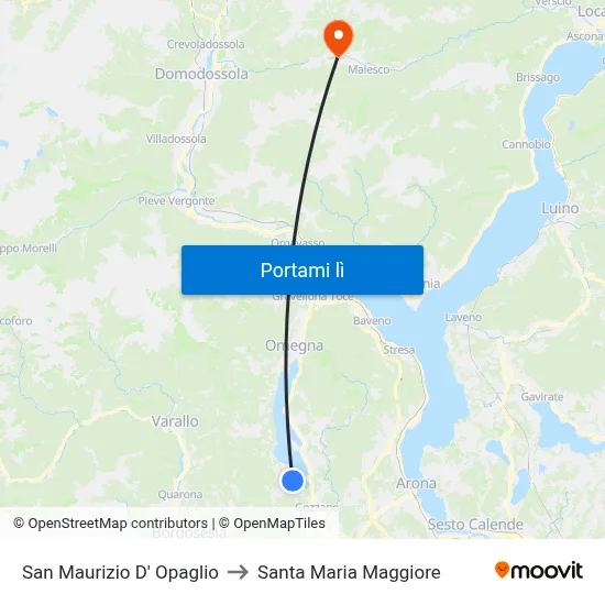 San Maurizio D' Opaglio to Santa Maria Maggiore map