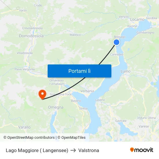 Lago Maggiore ( Langensee) to Valstrona map