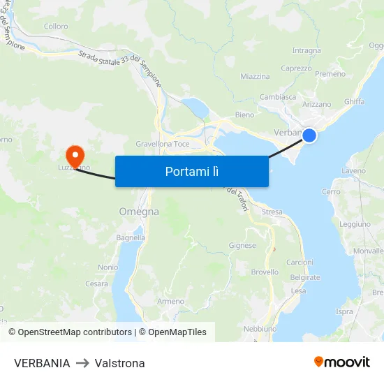 VERBANIA to Valstrona map