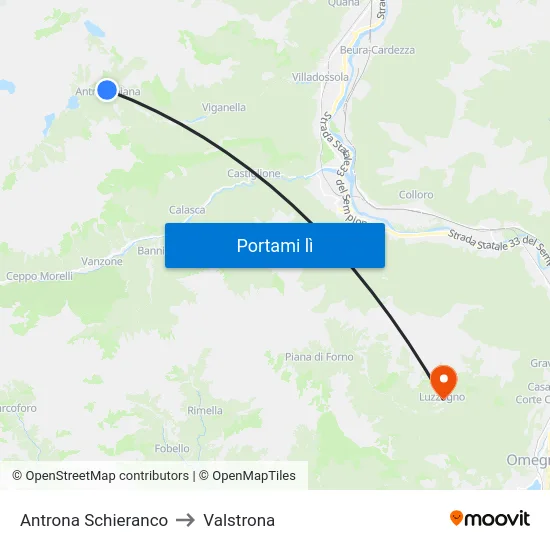 Antrona Schieranco to Valstrona map