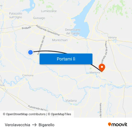 Verolavecchia to Bigarello map