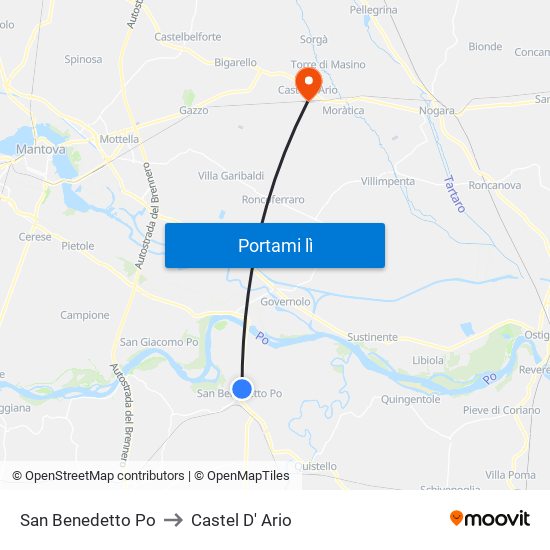 San Benedetto Po to Castel D' Ario map
