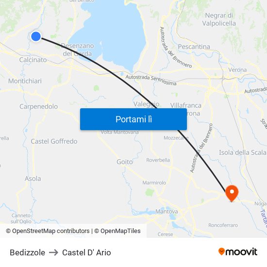 Bedizzole to Castel D' Ario map