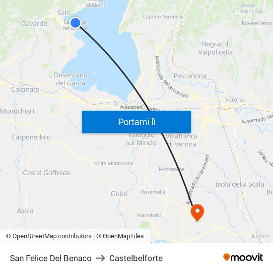 San Felice Del Benaco to Castelbelforte map