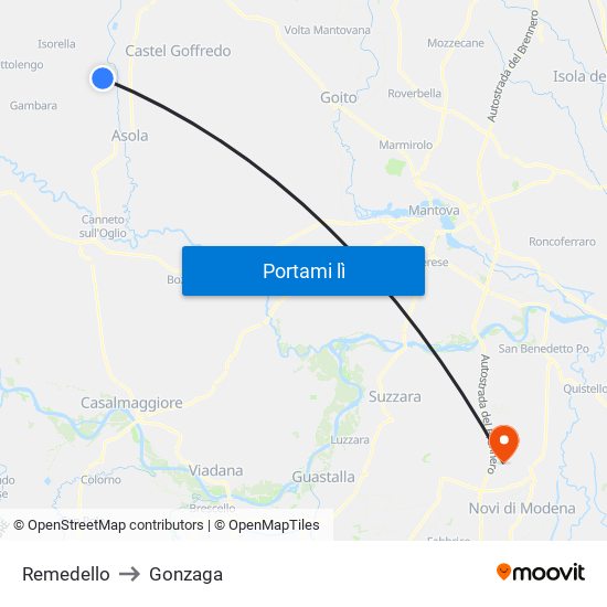 Remedello to Gonzaga map