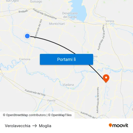 Verolavecchia to Moglia map
