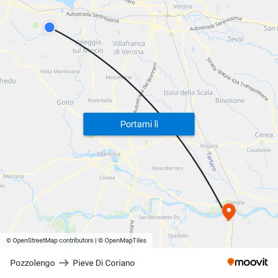 Pozzolengo to Pieve Di Coriano map