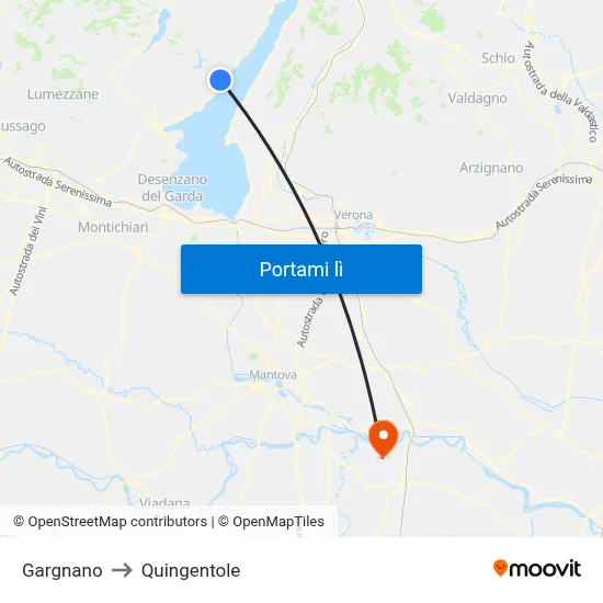 Gargnano to Quingentole map