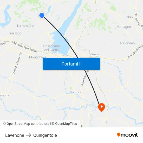 Lavenone to Quingentole map