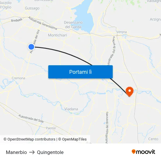 Manerbio to Quingentole map