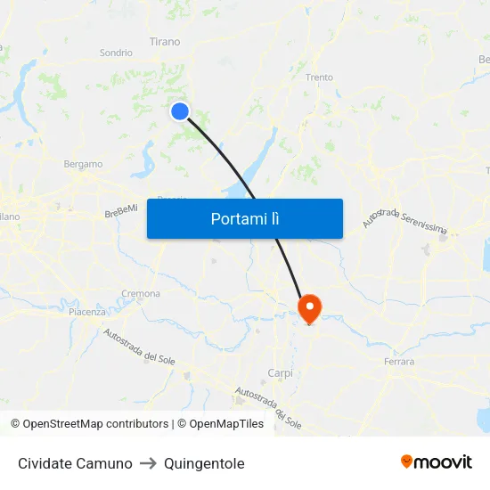 Cividate Camuno to Quingentole map