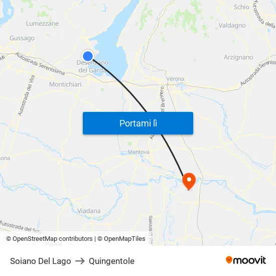 Soiano Del Lago to Quingentole map