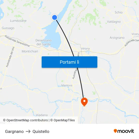 Gargnano to Quistello map