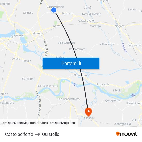 Castelbelforte to Quistello map