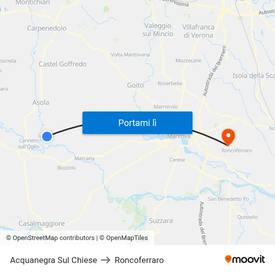 Acquanegra Sul Chiese to Roncoferraro map