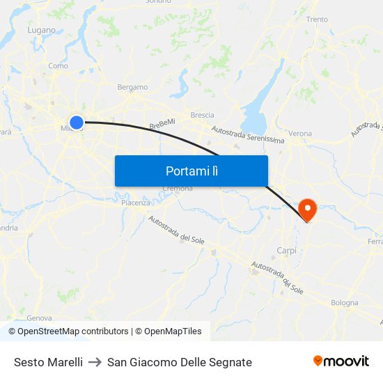 Sesto Marelli to San Giacomo Delle Segnate map