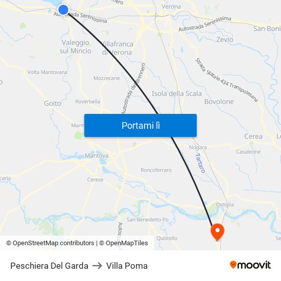 Peschiera Del Garda to Villa Poma map