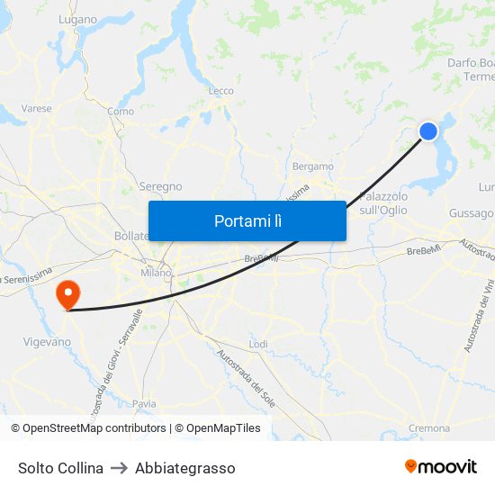 Solto Collina to Abbiategrasso map