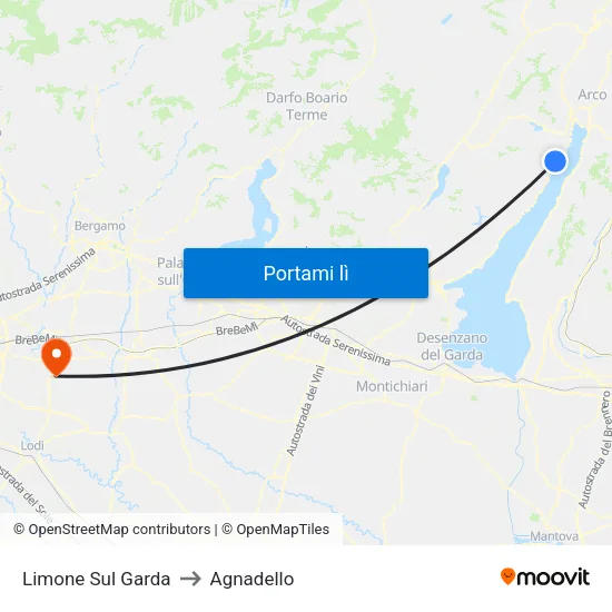 Limone Sul Garda to Agnadello map