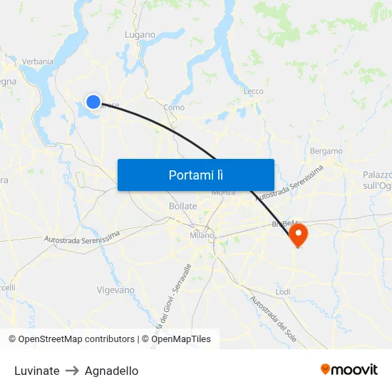 Luvinate to Agnadello map