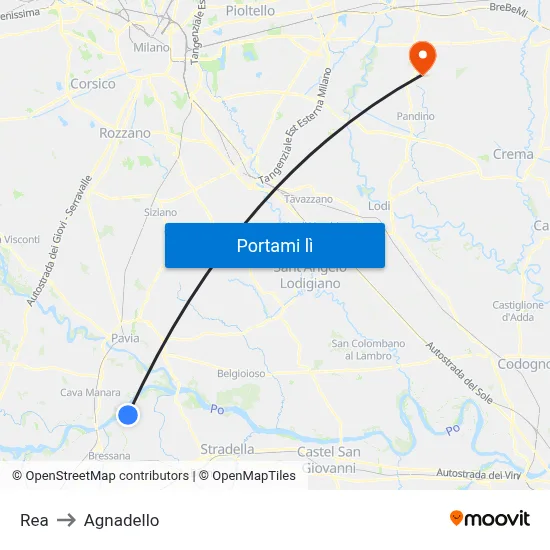 Rea to Agnadello map