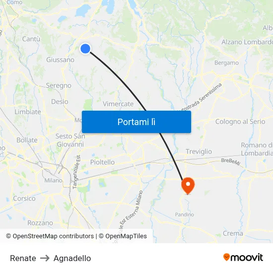 Renate to Agnadello map