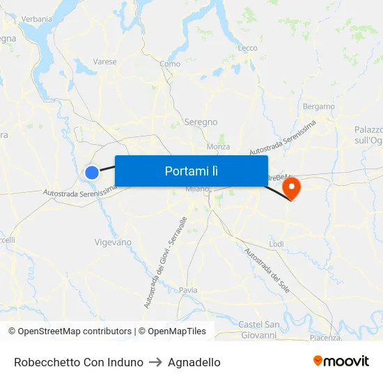 Robecchetto Con Induno to Agnadello map