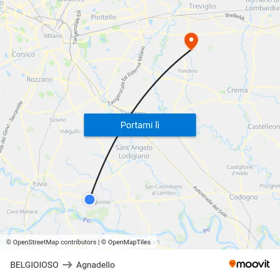 BELGIOIOSO to Agnadello map