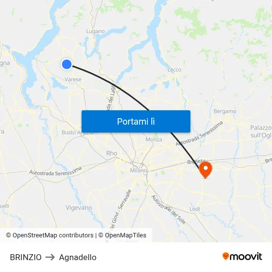 BRINZIO to Agnadello map