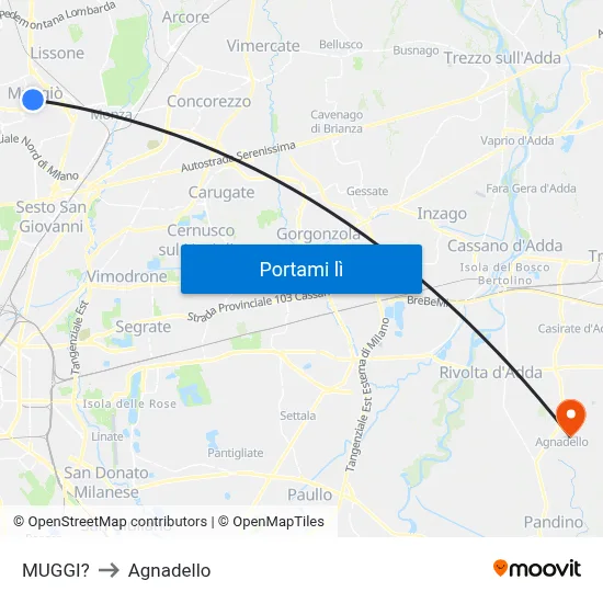 MUGGI? to Agnadello map